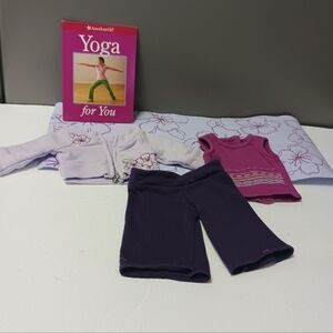 American Girl Doll Yoga Gear Outfit. Includes Top,pants,jacket,book,and Matt.Guc